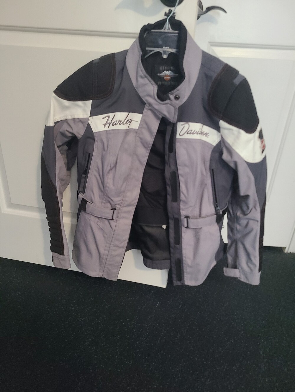 Harley-Davidson Gray and White Women's Utility Motorcycle Jacket With Liner